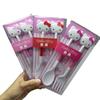 Comercio exterior forma de Kulomi Sanrio combinación cuchara tenedor vajilla kitty traje tenedor cuchara set de alimentación de dos piezas