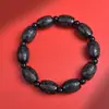 Pulsera Auténtica de Sándalo Negro de Corte Recto DIY Cinco Rayas Pulsera de Perlas Cilíndricas de Sándalo Morado Estilo Zen Estilo Chino para Mujeres Venta al por Mayor