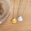 Colar Personalizado de Concha Metálica Retrô Personalizado Feminino Explosivo Nicho Coringa Simples Corrente de Clavícula