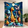 Manta de urso com estampa de desenho animado, feita sob medida, design impresso temático de anime DIY, adequada como manta de sofá para outono e inverno, e como manta de sofá