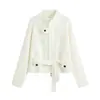 E-commerce Transfronteiriço Roupas Femininas Outono Novo Estilo Europeu e Americano Moda Casual Design Gola Alta Zíper Cardigan de Tricô Jaqueta