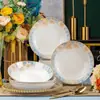 Jingdezhen porcelana ósea vajilla lujo ligero cerámica vajilla traje regalo inauguración casa vajilla caja de regalo traje venta al por mayor