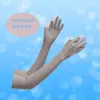 Manga helada de protección solar para hombres y mujeres, primavera y verano, guantes de seda de hielo, protector de brazo solar, para conducir, montar, fina, con dos dedos descubiertos