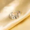 Anillo Lindo de Gato para Mujer, Moderno, Sencillo, Creativo Anillo de Dedo Índice de Resina, de Moda, Versátil, Estilo Dulce, Anillo Abierto Ajustable