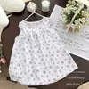 Vestido Floral para Niña, Nuevo Estilo de Verano, Vestido sin Mangas Estilo Princesa