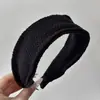 Faixa de Cabeça Larga de Lã Retrô Outono e Inverno para Mulheres, Luxo Acessível de Alta Qualidade, Cor Lisa, Faixa de Cabeça Versátil de Topo Alto, Acessórios de Cabelo para Lavar o Rosto para Mulheres