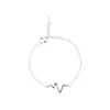 Joia Banho de Prata Cobre Simples Eletrocardiograma Raio Pulseira Personalizada Casal Frequência Cardíaca Tornozeleira Modelo Mais Vendido