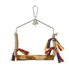 Suprimentos para pássaros transfronteiriços: brinquedos de papagaio de madeira, poleiro de macieira descascada, poleiro para dormir, brinquedo de roer, balanço para pássaros com corda de cânhamo para aliviar o tédio
