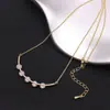 Nuevo Estilo Collar de Sonrisa Tachonado con Diamantes, Lujo Ligero, Sensación de Alta Gama, Cadena para Clavícula, Diseño de Nicho, Collar de Sonrisa Tachonado con Diamantes para Mujer