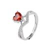 Celebridad en línea transmisión en vivo venta caliente Anillo de zircón rojo granate amor super etéreo anillo de dedo índice personalidad nicho ins índice alto