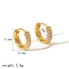 Pendientes de acero inoxidable y titanio con diseño de nicho INS europeo y americano para damas, pendientes de oro de 18 quilates multicapa con diamantes, temperamento de moda