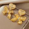 Pendientes de hoja de ginkgo de diseño de personalidad de perla de alta calidad europea y americana, moda única, geométricos de alta calidad, chapados en oro, combinan con todo