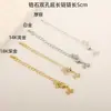 Cadena de Extensión al por Mayor Color Dorado Real de 18K Conservación del Color Micro-Pavimentada Circonita Doble Agujero Hebilla de Acabado Accesorios para Pulsera Collar DIY