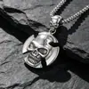 Colgante de calavera retro punk, personalizado, de acero de titanio, moderno, SP421
