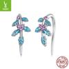 Brincos de prata novos da série de Natal, brincos femininos requintados de alta qualidade, banhados a platina, holly s925