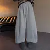 Pantalones Gruesos Forrados de Felpa para Niñas Mayores, Pantalones de Lana Estilo Coreano de Nueve Décimos de Pierna Ancha para Niñas, Pantalones Largos Casuales para Estudiantes de Secundaria