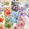 Paquete de Pegatinas para Mascotas Yiniao Serie Lenguaje de las Flores Doradas Tema Flor Dorada Papel de Aluminio Material de Decoración para Diario Pegatinas 20 Hojas en 6 Diseños