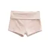 Estilo Hot Girl Sexy Cintura Baixa Dobrável Cintura Shorts Mini Outono 2025 Novo Alta Elasticidade Slim Casual Listrado Hot Pants