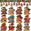 10 Peças da Série Paraquedas do Papai Noel Artesanal de Madeira Decorações para Casa Jardim Presente de Feriado Enfeites Pendurados Madeira Teca