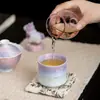 Taza de Bambú con Esmalte Cristalizado para Uso Doméstico, Taza de Té con Cerámica Transformada en Horno, Taza Personal para Degustación de Té, Cuenco de Té, Taza de Té, Juego de Té Kung Fu, Taza Individual