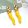 1 Colgante de Verdura Chile de Acero Inoxidable con Recubrimiento Electroforjado al Vacío y Esmalte de Colores Accesorio para Joyería DIY