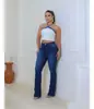 [Customização de Jeans] Calças de Perna Reta Soltas de Perna Larga Jeans de Algodão Elástico Roupas Customização