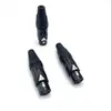 Conector hembra de mezclador de cabeza Cannon negra de tres pines chapado en oro, asiento madre de grifo de tarjeta de micrófono XLR de tres pines