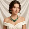 Zi Yu Europeu e Americano Exagerado Retro Conjunto de Joias de Noiva Colar Brincos Temperamento Versátil Vestido de Casamento Vestido de Festa Strass
