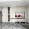 Gabinete de Entrada Hecho a Medida, Zapatero de Acero Inoxidable 304 de Alta Gama y Lujo, Gabinete Blanco de Entrada de Altura Completa