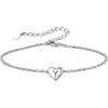 Pulseira de Cobre Coração de Amor com 26 Letras A-Z, Ajustável, Fashion, Simples, Versátil, Atacado