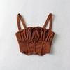 Chaleco Corto de Tirantes Estilo Europeo y Americano Ropa de Mujer de Moda Primavera 2022 Nuevo Empalme Tridimensional Camisola Plana