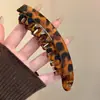 Horquilla vintage de leopardo con diseño de plátano para mujer, de alta gama, con cola de caballo, pinza vertical retorcida, elegante, para lucir el cabello en la parte posterior de la cabeza.