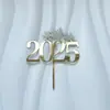 Copyright ins Estilo 2025 Decoração de bolo de acrílico Natal Ano Novo Festa Decoração de bolo Inserção de bolo