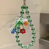 Lujo Ligero Elegante, Colgante de Flor Dulce con Perlas para Teléfono Móvil, Llavero de Coche para Niña, Colgante Estilo Cool Ins Coreano