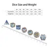 Grupo de Juego de Rol Dnd Set de 7 Dados de Juego Coc Dnd Rpg D6 D20 Patrón Azul Claro Cristal K9