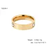 Moda Europea y Americana Elegante Sencillo de Gama Alta Anillo para Mujer Incrustado con Circonita Acero Inoxidable Chapado en Oro de 18K Anillo Venta al por Mayor
