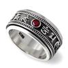 Ciervo Fugui plata s925 mantra de seis palabras Granate anillo popular para hombre plata tailandesa anillo giratorio anillo masculino de moda