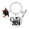 Europa y Estados Unidos llavero de acero inoxidable transfronterizo con letras regalos inspiradores de graduación para estudiantes y profesores clase de joyería