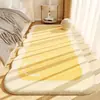 Tapete Imitação Caxemira Avançado Quente Frio Cobertor de Cabeceira Espessado Antiderrapante Tapete de Quarto Resistente à Sujeira Fácil de Cuidar Tapete para os Pés