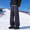 Calças Harkhanbei Outono e Inverno para Montanhismo e Esqui ao Ar Livre, Estilo Casal, Marca de Moda High Street, Estilo Ins, Calças Casuais com Forro de Fleece