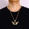 Alas de ala de ángel transfronterizo nuevo europeo y americano retro hip hop punk personalidad joyería tendencia collar con colgante para hombre