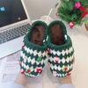Saco de Material para Chinelos de Gancho de Natal Tecidos Puros DIY Feitos à Mão Acabados Lã Masculina Autocosturados Gancho Tricotado Outono e Inverno Feminino