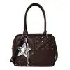 Bolso de axila Y2K con tachuelas de nicho coreano para mujer, bolso Boston de un solo hombro de gran capacidad estilo chica hot del milenio para principios de otoño, moderno