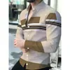 Camisa casual de manga larga con bloques de color para hombre transfronteriza, camisa de ropa para hombre para ir al trabajo, dropshipping de Amazon AliExpress