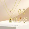 Juego de Collar con Colgante de Corazón de Tarot Yuanfan de Plata de Ley S925 Anillo de Mariposa Popular Transfronterizo Europeo y Americano Venta al por Mayor Pendientes para Mujer