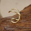 Clip para oreja de doble capa con cruz europea y americana chapado en oro, clip para oreja de doble capa en forma de U, simple, moderno, venta al por mayor
