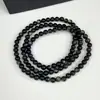 Pulsera de Obsidiana Dorada al por Mayor Natural Fuerte Luz Ojo de Gato Doble Pulsera de Obsidiana Negra Dorada DIY Joyería de Cuentas Sueltas con Cuentas