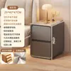 Mesita de Noche Ultraestrecha, Gabinete de Almacenamiento Simple, Gabinete Estrecho para Espacios Pequeños en el Dormitorio con Cajones de Madera Maciza, Estante Pequeño Creativo para Mesita de Noche