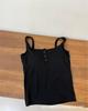 Camisola popular de primavera y verano con cuello cuadrado roscado y botones, diseño con almohadilla en el pecho, tubo superior básico adelgazante