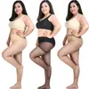 19 Sin Medias Calcetines de Nylon Verano Delgados 15D Transparentes Tallas Grandes Longitud Extra Calcetines tipo polaina de Doble Cara